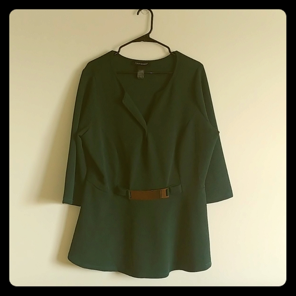 Ashley Stewart peplum v-neck top